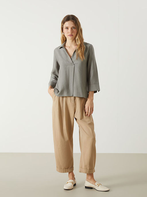 G?mlek Yaka Kad?n Bluz