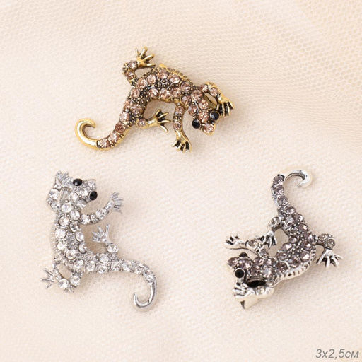 Брошь Ящерица / 6482 /уп 12/микс