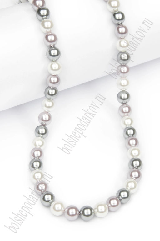 Бусины круглые на нитке 6 мм (SF-8068) жемчуг микс №2