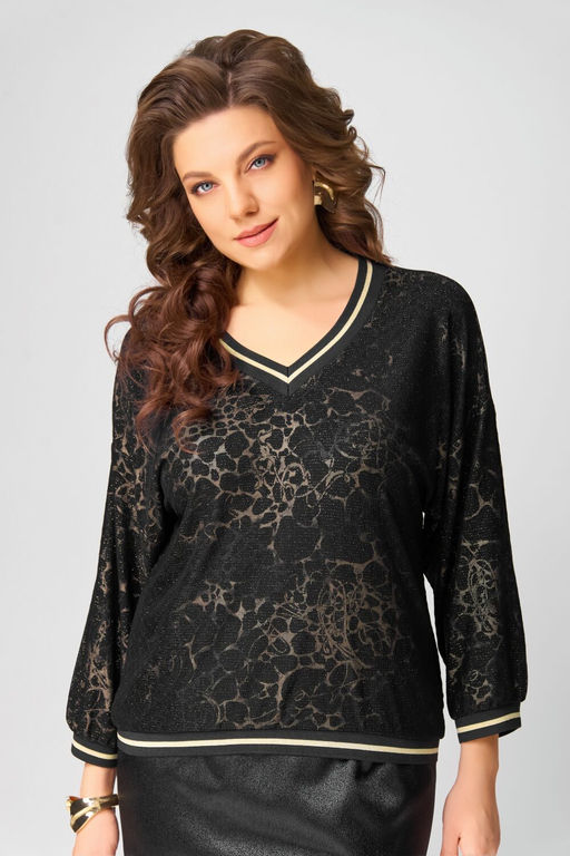 Джемпер FITA 20722 черно-золотистый