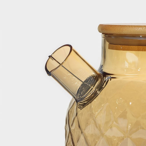 Чайник заварочный стеклянный BellaTenero «Круиз», 1 л, с бамбуковой крышкой и металлическим фильтром, цвет золотой