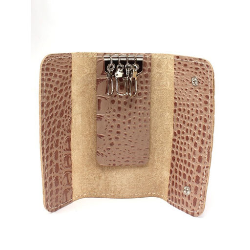Футляр для ключей Croco-кл-510 (на 4 ключей) натуральная кожа бежевый кайман (79) 265498  фото 3