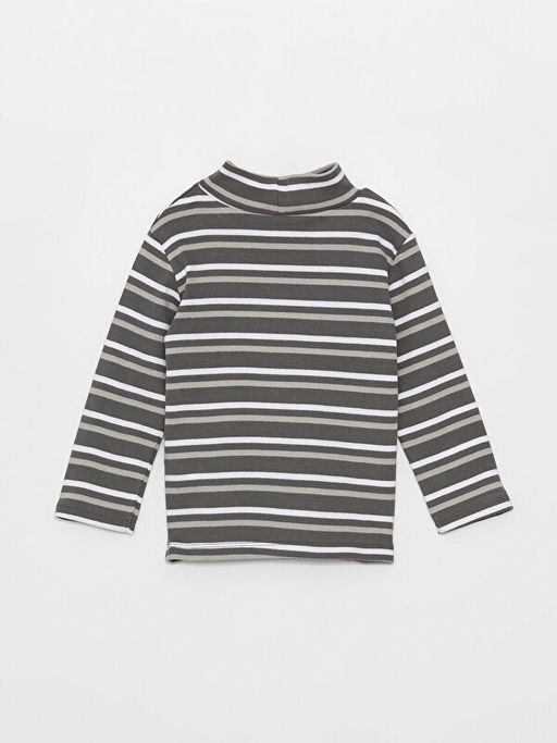 Bal?k?? Yaka Uzun Kollu ?izgili Erkek Bebek Ti??rt - Waikiki фото 3