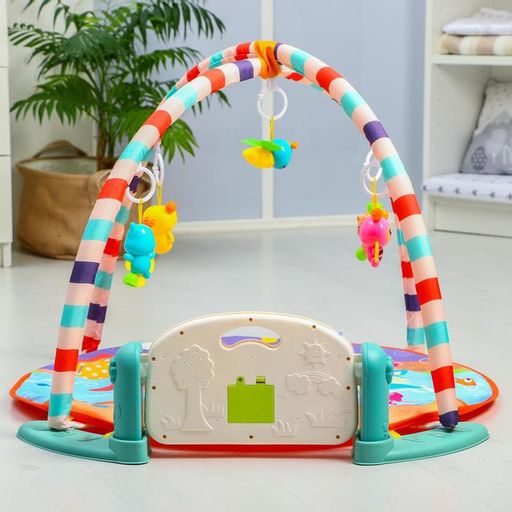 Развивающий коврик Игра малыша, с пианино, круглый, голубой - Simaland фото 10