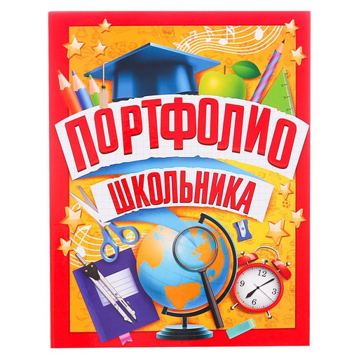 Папка школьная на кольцах «Портфолио школьника», 6 листов-разделителей, 24.5×32 см