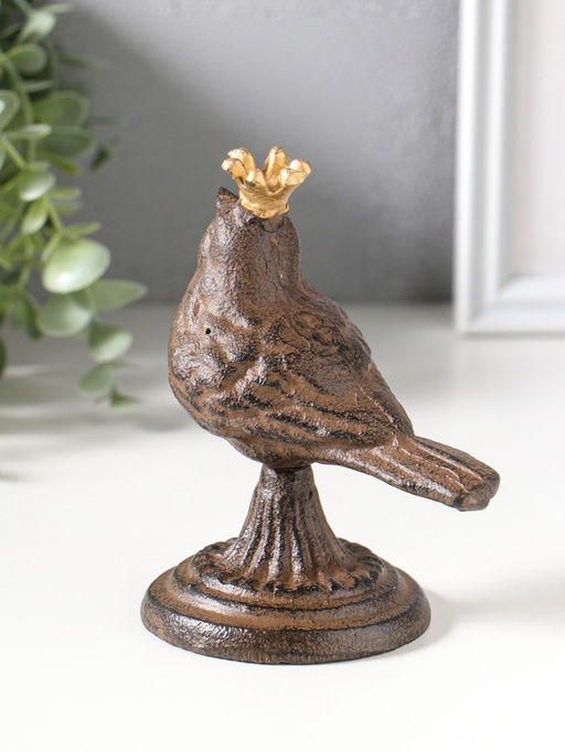 Сувенир чугун "Птица в короне" патина 11х8х13 см