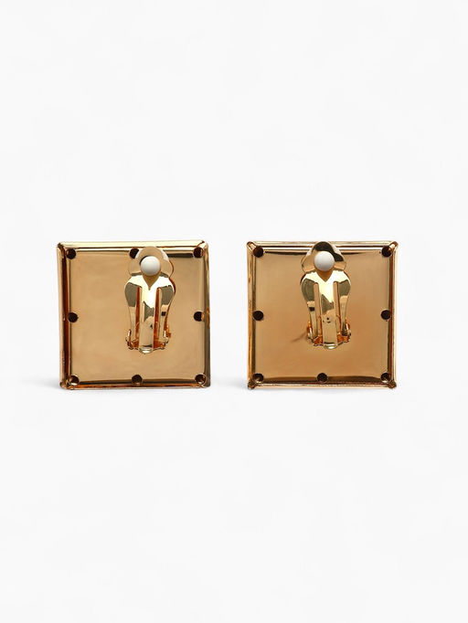 Серьги клипсы для ушей QF «Тренд. Квадрат», цвет золото