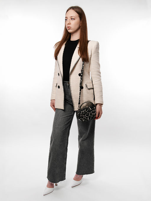 LACCOMA сумка НИM368-леопард белый натуральная кожа хлопок  фото 7