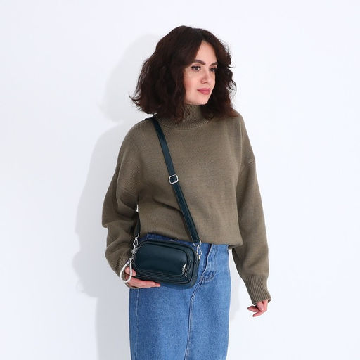 Сумка кросс-боди на молнии, цвет зелёный - Simaland фото 9