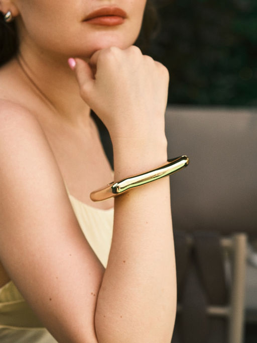 Браслет манжета «Уголки», d=10 см, цвет золото