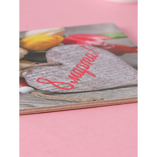 Доска разделочная деревянная Виктория 8 марта. Тюльпаны, 2516,5 см - Доляна фото 3