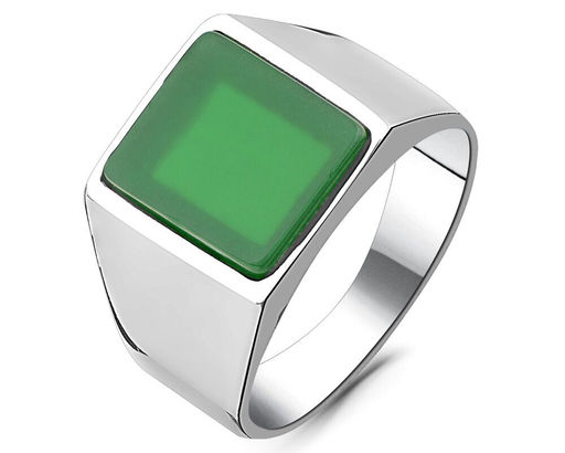 Кольцо, зеленый агат, ТМК-2235