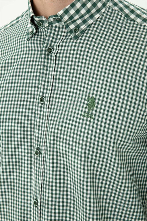 Мужская зеленая рубашка с длинным рукавом - U.s. polo assn фото 7