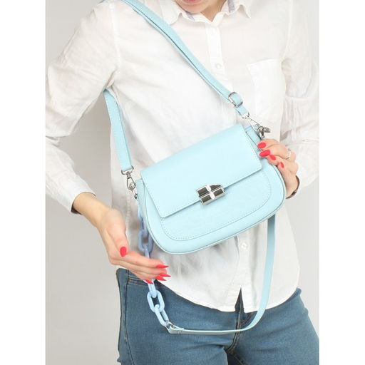 Сумка женская искусственная кожа Ch&K-8630, 1отд, плечевой ремень, голубой SALE 255072 - Adelia фото 5