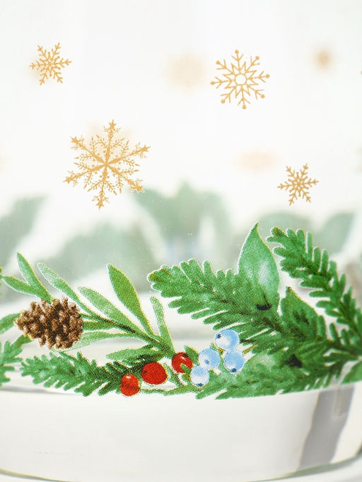 Стакан новогодний Зимний букет, 310 мл, золотая деколь