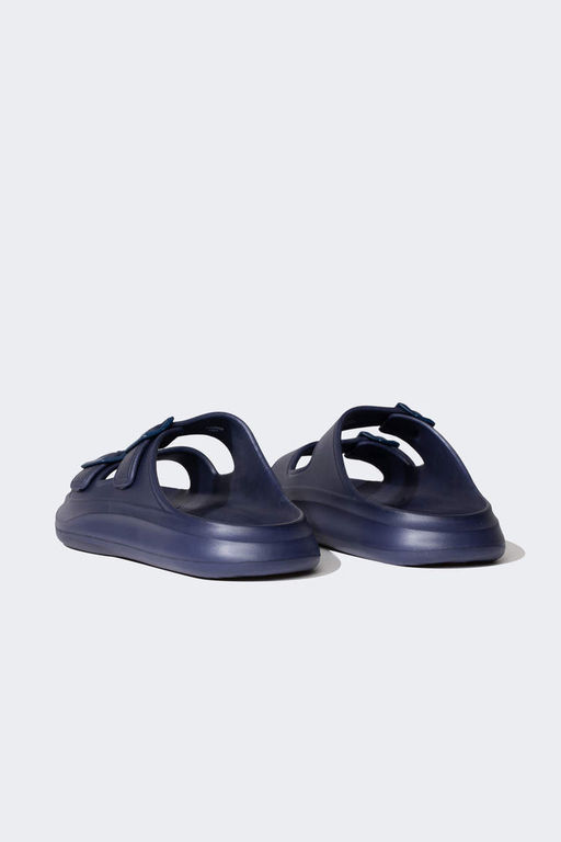 Мужские тапочки Eva на плоской подошве с двойной полосой - Defacto фото 3