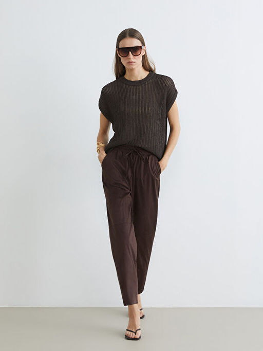 Bisiklet Yaka Ajurlu Kad?n Triko Kazak