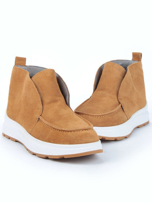 01-5280-7 BROWN Ботинки демисезонные женские (натуральная замша, байка) - Фабричный китай фото 12