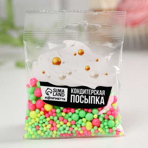 Посыпка неоновая мягкая: зеленая, жёлтая, розовая, 25 г. - Simaland фото 3