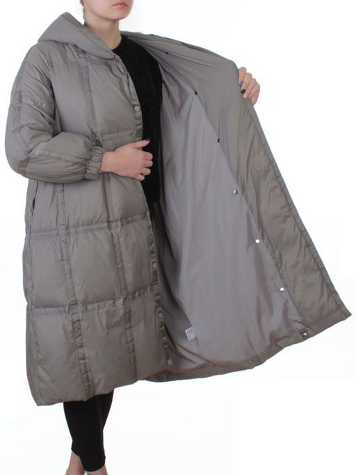 3065 GRAY Пальто пуховое зимнее женское (утиный пух) - Fashion фото 7