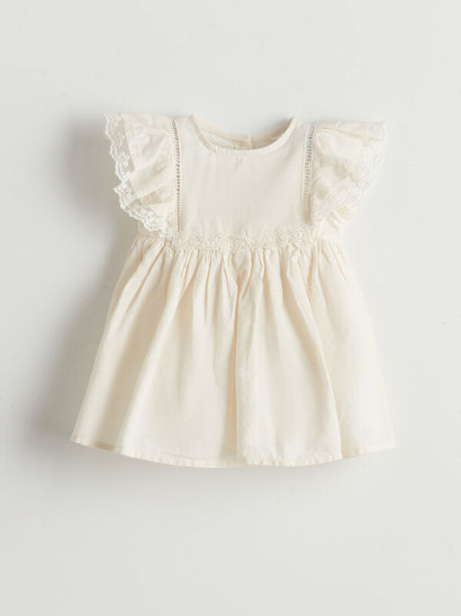 Poplin K?z Bebek Elbise ve Sa? Band? 2li