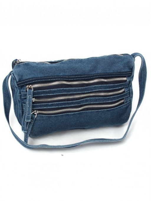 Сумка женская текстиль JN-8184, 1отдел, синий jeans SALE 261783