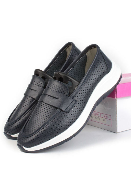 03-ZL-2081 NAVY Полуботинки женские (натуральная кожа)