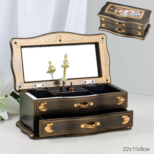 Шкатулка музыкальная 22х11х8 / 63313B /уп 24/пластик - Галеонтрейд фото 8