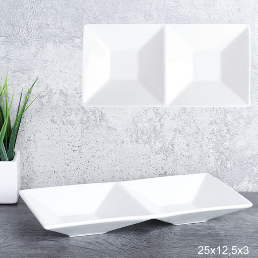 Менажница 2 секции 25х12,5х3 см / SWR-66 /уп 50/