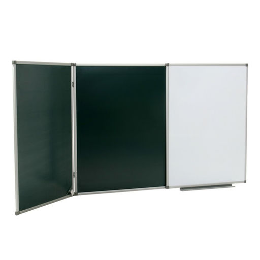 Доска меловая/магнитно-маркерная 300×100/100×75×2 Calligrata, ТРЕХСЕКЦИОННАЯ, в алюмин рам