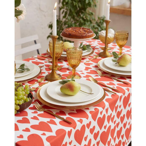Скатерть «Этель» Red hearts 149×220 см, 100% хлопок, саржа 190 г/м²