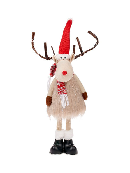 Фигура текстиль «Новогодний лосик» 58 см, 10 LED, от батареек CR2032×1, свечение тёплое белое