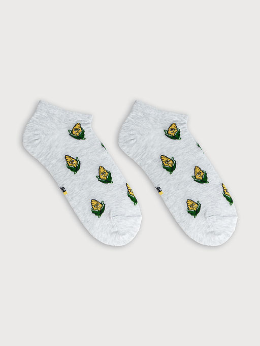 Цена за 5 пар! Носки мужские светло-серые с рисунком в виде кукурузы - Mark formelle фото 3