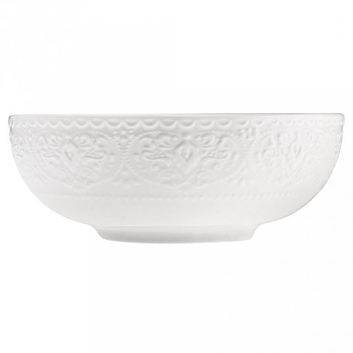 Русь Салатник фарфоровый 680мл, д16х5,9см, белый, рельефный декор (Китай) - Домашняя мода фото 2