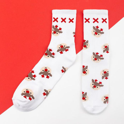 Цена за 2 шт. Носки новогодние женские KAFTAN Оленята размер 36-40 (23-25 см)