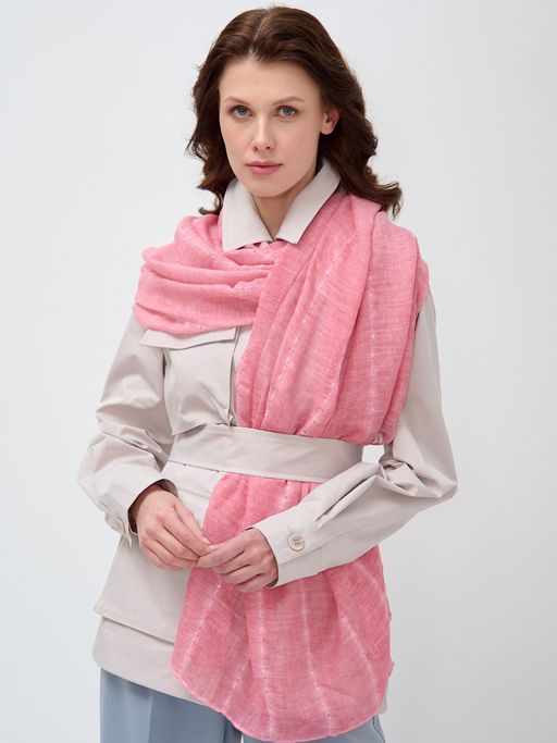 ЛЕН ХЛОПОК ВИСКОЗА Большой, красивый двусторонний палантин с необычной выработкой - Tantino фото 7