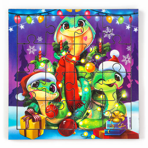 Пазлы для детей деревянные Новый год! Змея, 16 элементов - Лесная мастерская фото 3