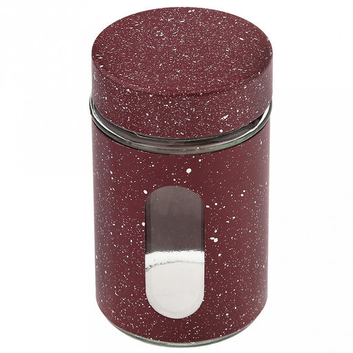 Банка для специй (перечница/солонка) стеклянная В юбке 100мл д4,8см h8,2см, диаметр горла - 3,2см, в цветной металлической оплетке под мрамор, винтовая комбинированная крышка мет/окраш-пластик под мрамор, цвета в ассортименте: черный, кофейный, бор - Домашняя мода фото 2