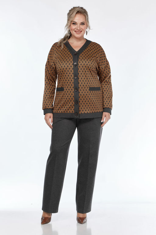 Костюм Элль стиль 2328 графит/охра  фото 5