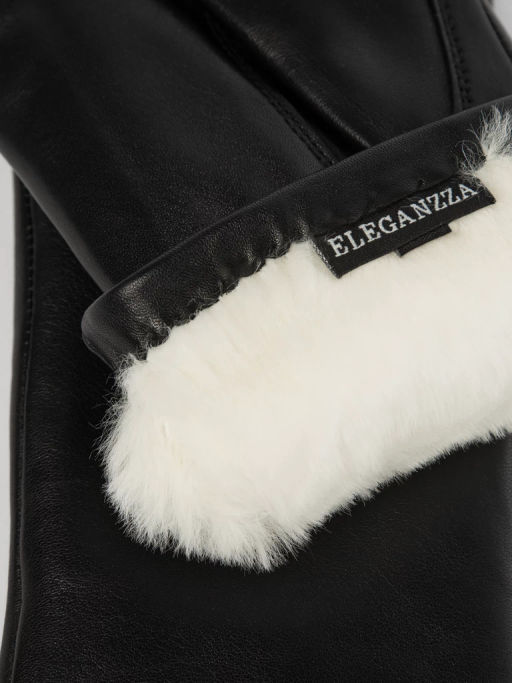 Перчатки женские н/м крол HS597 black - Eleganzza фото 7