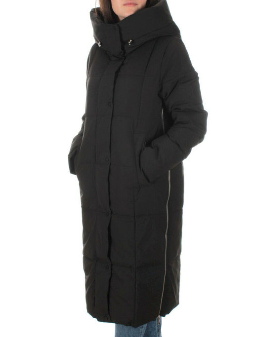 22361 BLACK Пальто зимнее женское облегченное (150 гр. холлофайбера) - Fashion фото 3