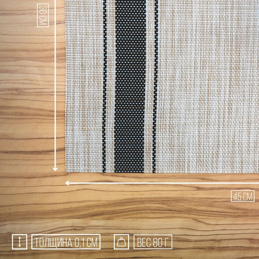 Цена за 12 шт. Салфетка сервировочная на стол Две полосы, 4530 см, цвет синий - Simaland фото 2