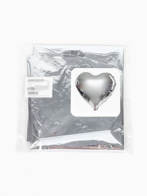 Цена за 2 шт. Воздушный шар фольгированный сердце 18" Серебро" набор 5 штук