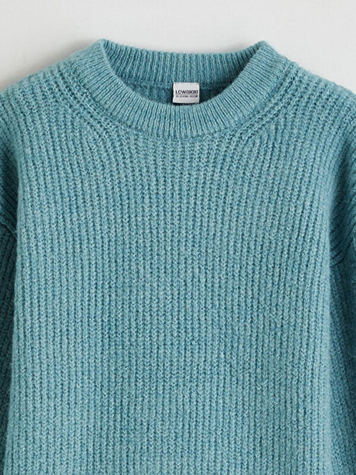 Bisiklet Yaka K?z ?ocuk Triko Kazak