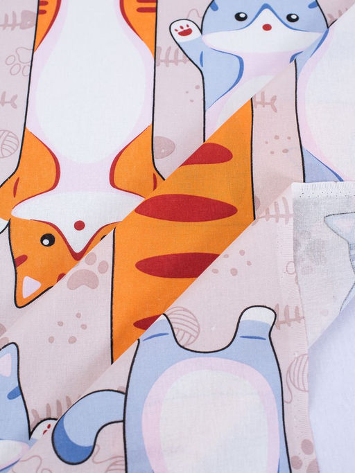 Простыня 1,5-спальная, бязь "Комфорт", детская расцветка (Кот батон)