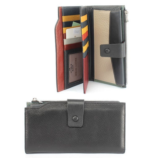 Кошелек женский натуральная кожа Cossroll-14-1712A-2, 6отд, 19карм, черный SALE 258827
