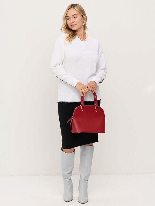 Джемпер женский 9252-94230. 501/9500 белый/чёрный/метонить сильвер