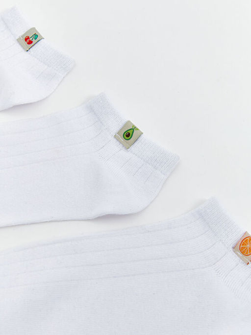 Bask?l? Kad?n Patik ?orap 3l?