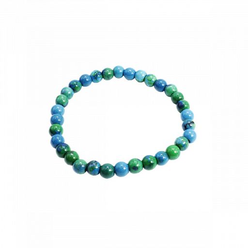 Браслет из камня Хризоколла символ внутренней силы и позитивных перемен 6мм