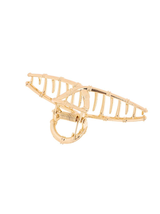 Крабик для волос «Валери», бамбуковая петелька, 7.5 см, золото